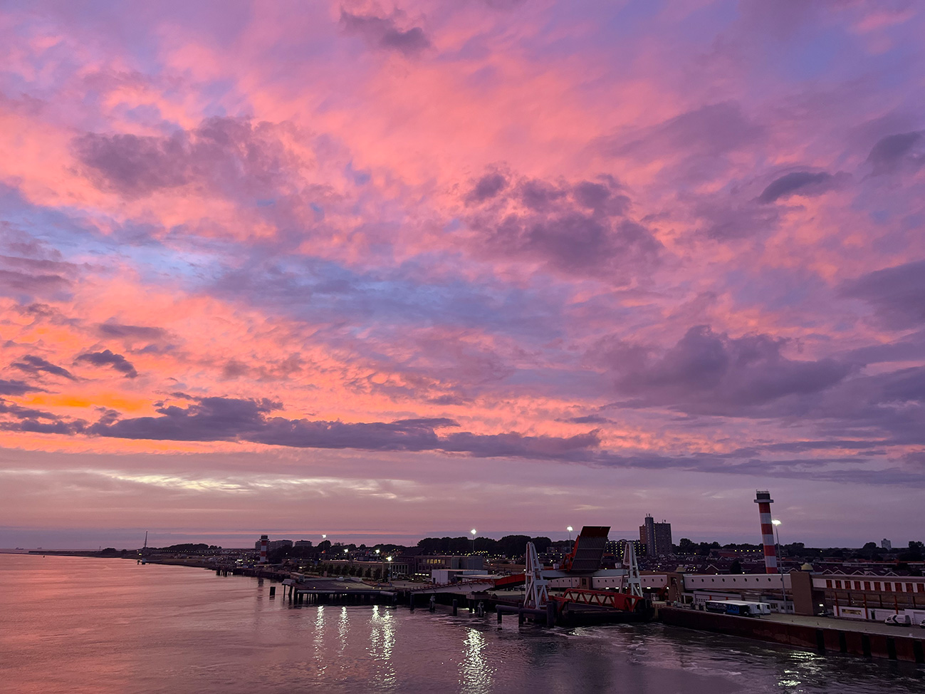 Sunset at Hoek van Holland harbour