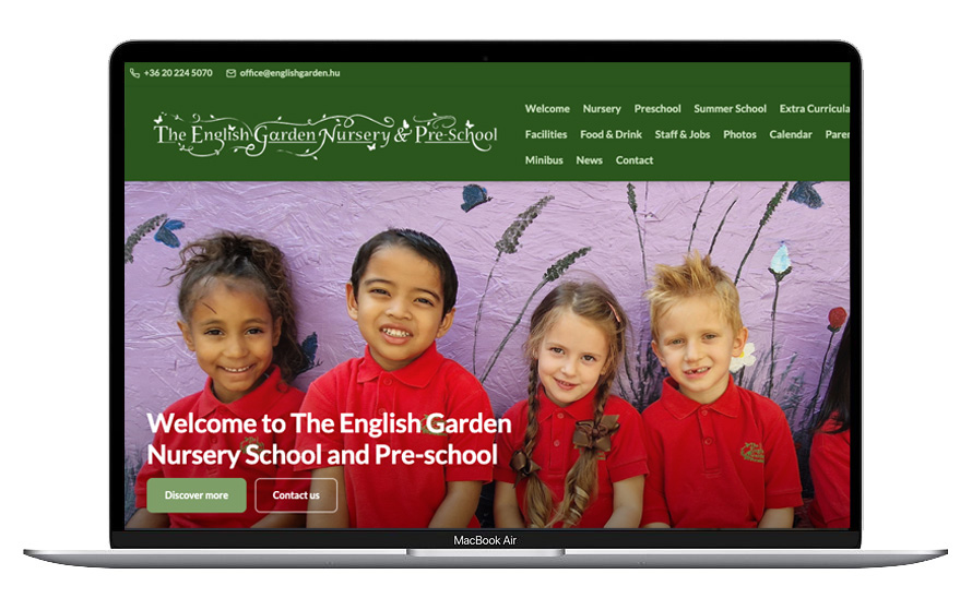 The English Garden Budapest website project