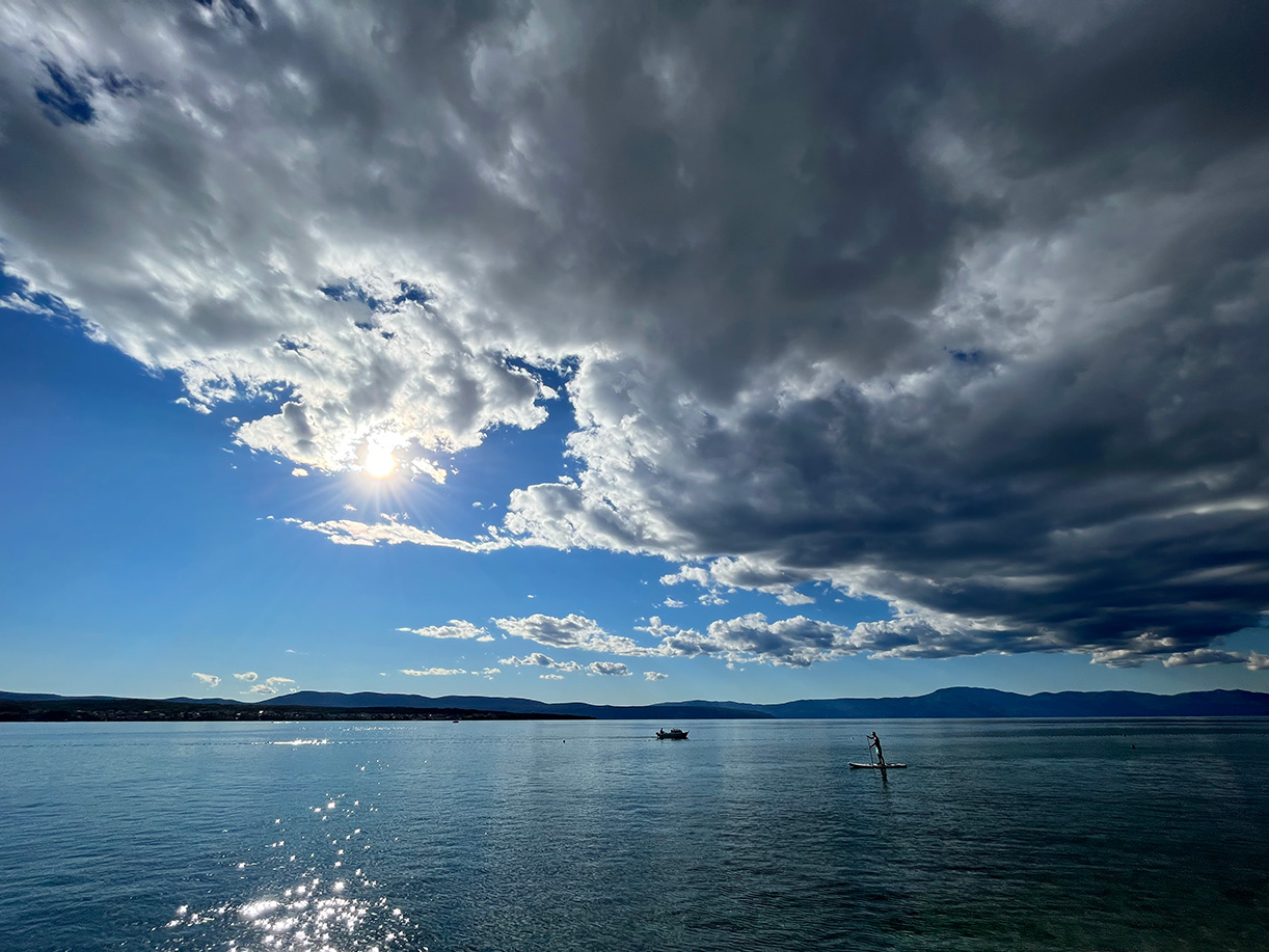 Paddle boarder at Malinska Krk Croatia